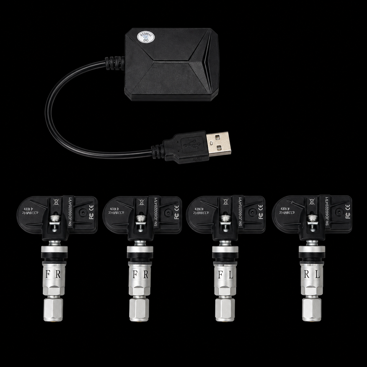 TPMS USB Tire Pressure Monitor System (4 internal sensors) for Android head units