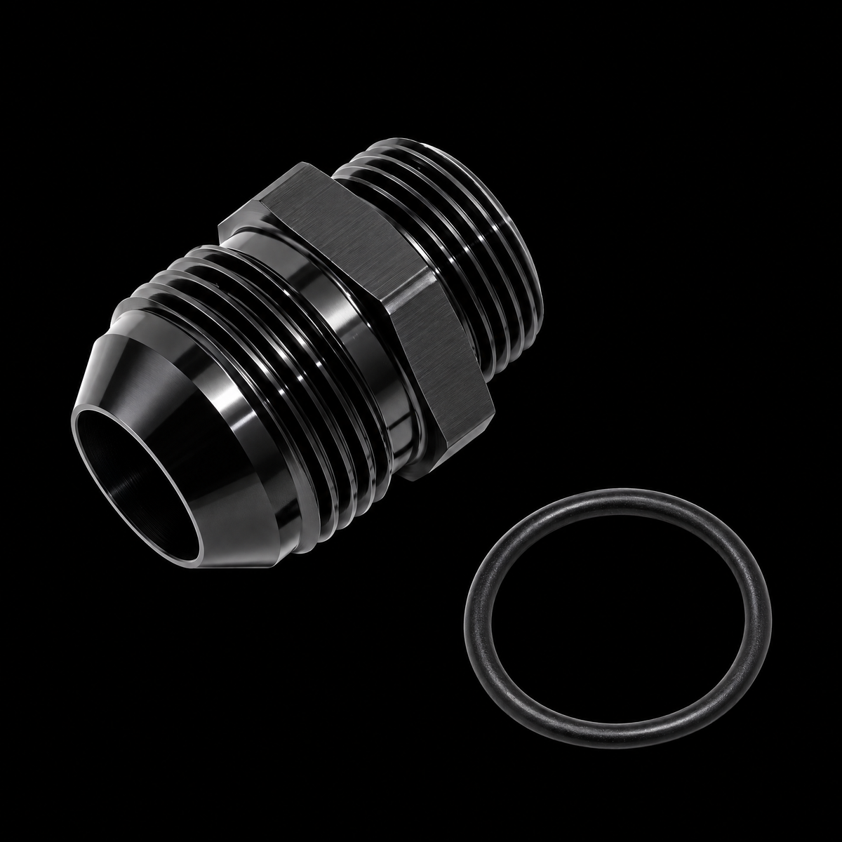 Metric M22X1.5mm (O-Ring) To Male AN10 (Black)